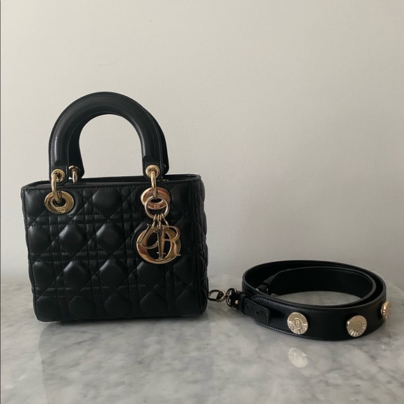 Dior Handbags - Dior my Lady dior small black lambskin cannage quilt
